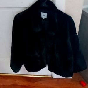 Chic Black Faux Fur Jacket